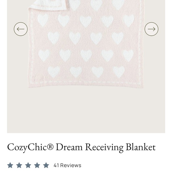 Barefoot Dreams CozyChic Heart Blanket - Pink and White - Picture 10 of 10